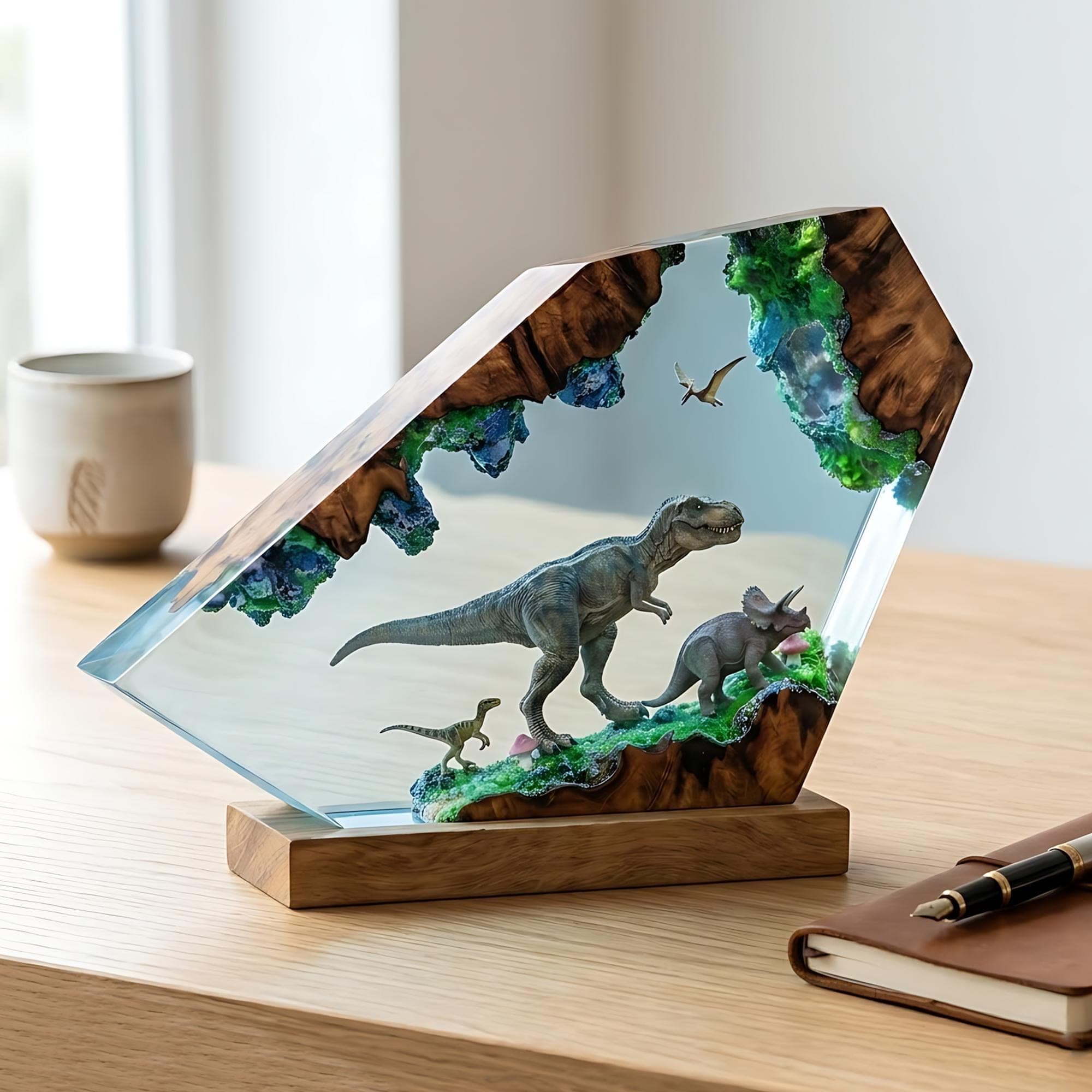 Prehistoric Dinosaur Diorama Epoxy Resin Night Light