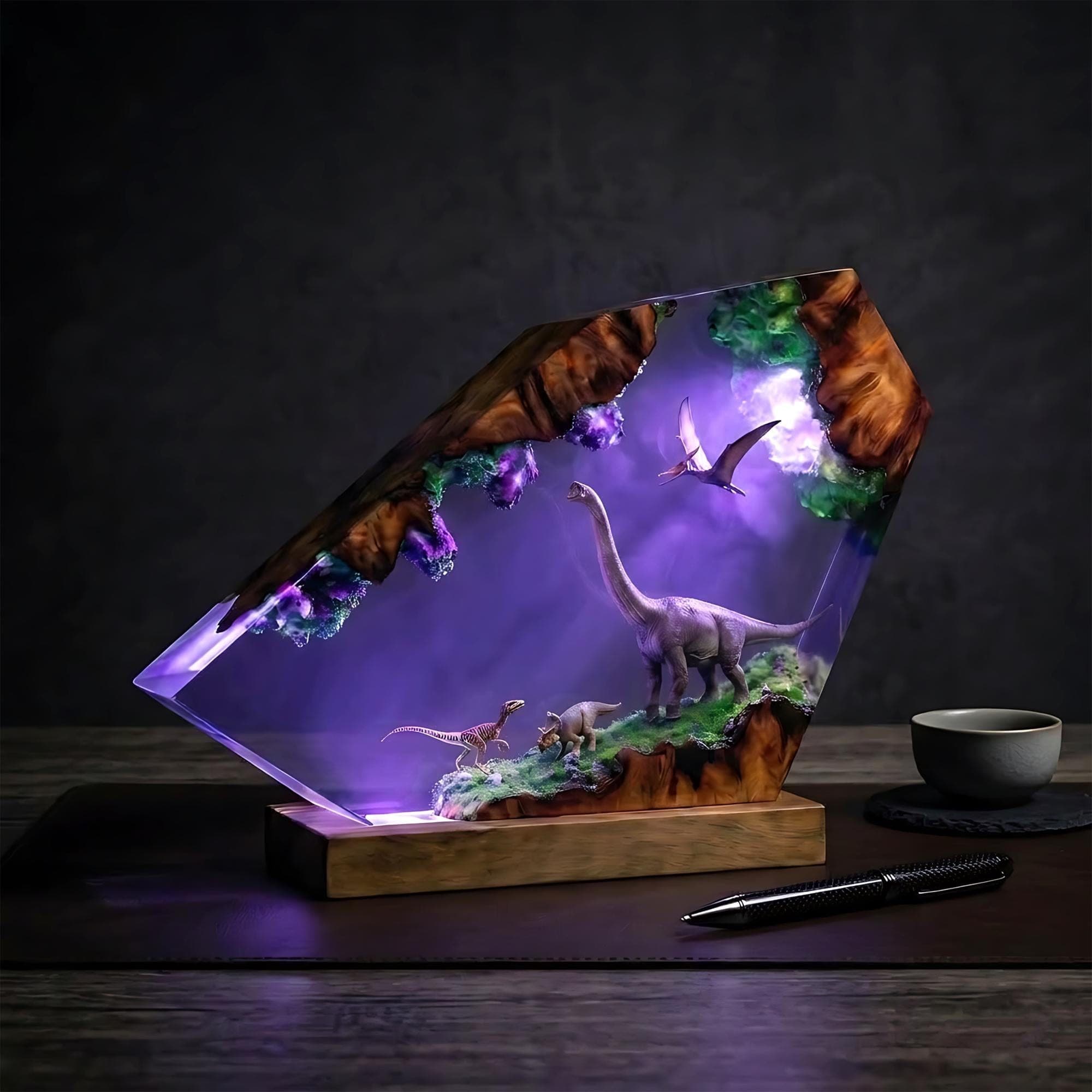 Brachiosaurus Resin Lamp - Dinosaur Diorama Night Light