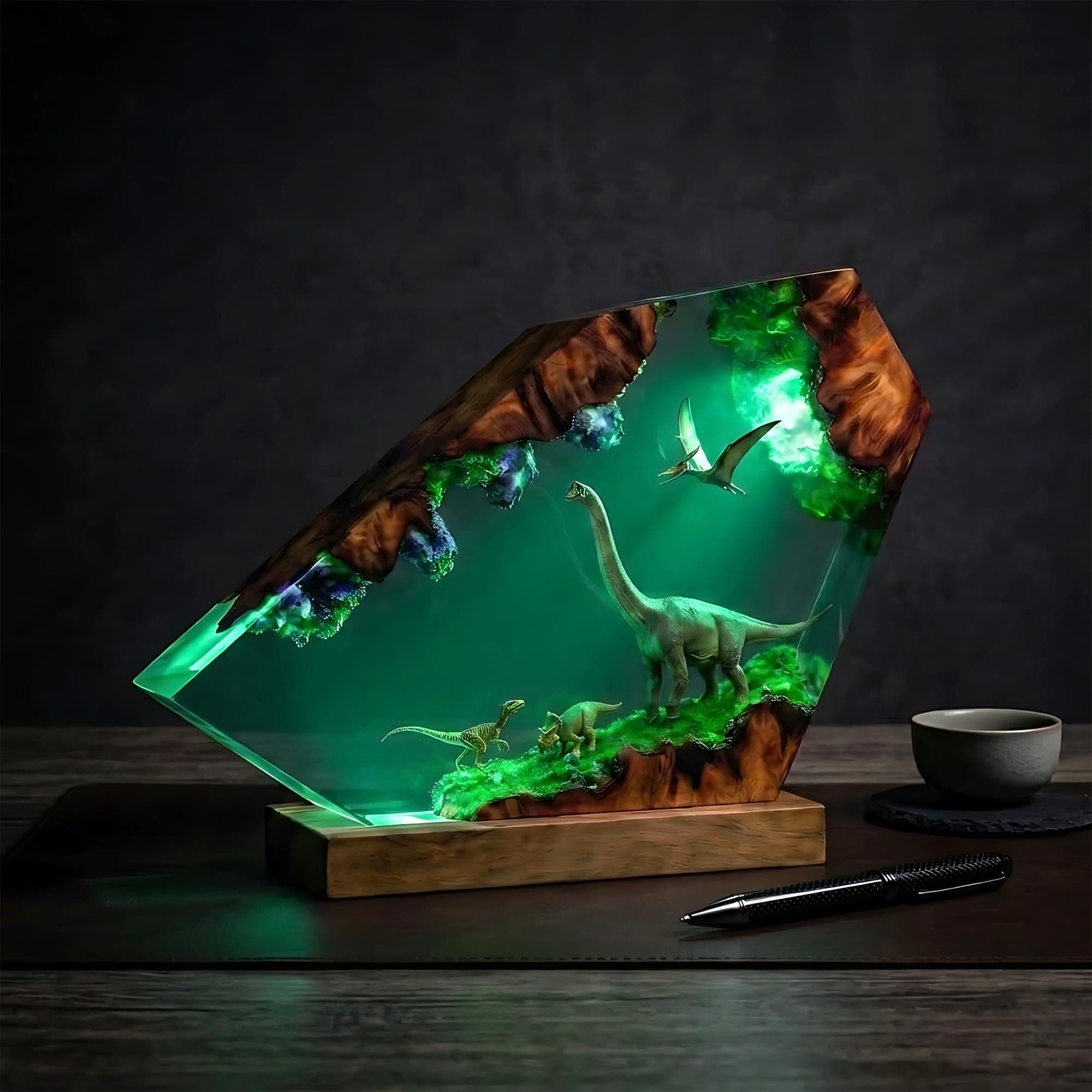 Brachiosaurus Resin Lamp - Dinosaur Diorama Night Light