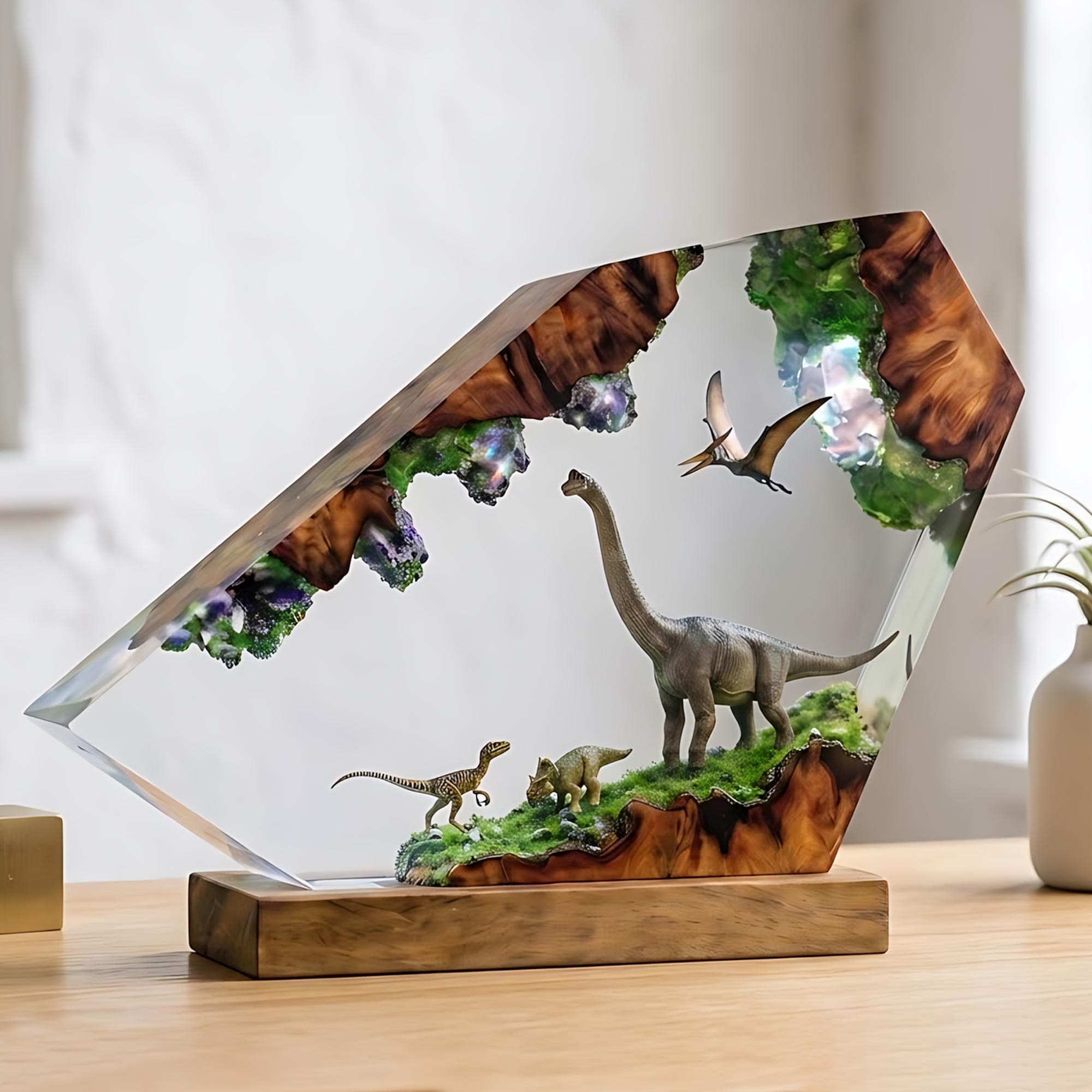 Brachiosaurus Resin Lamp - Dinosaur Diorama Night Light