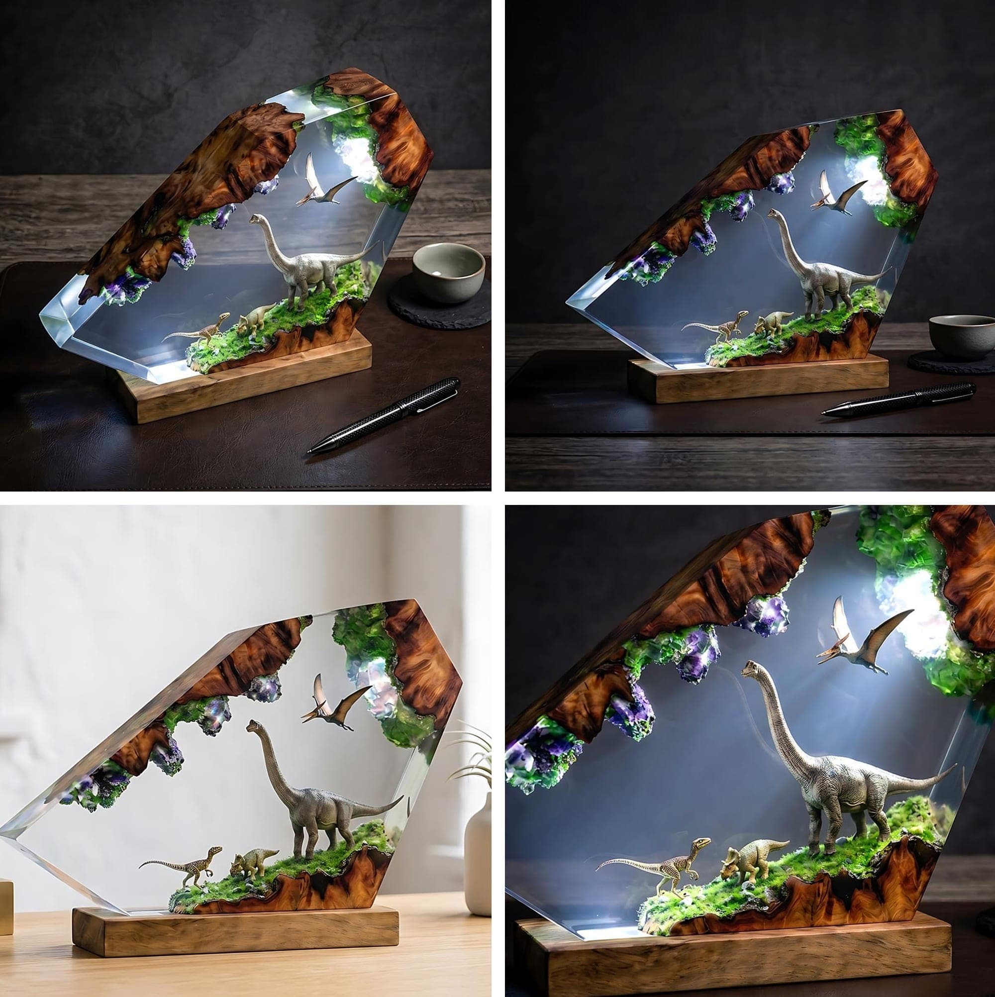 Brachiosaurus Resin Lamp - Dinosaur Diorama Night Light