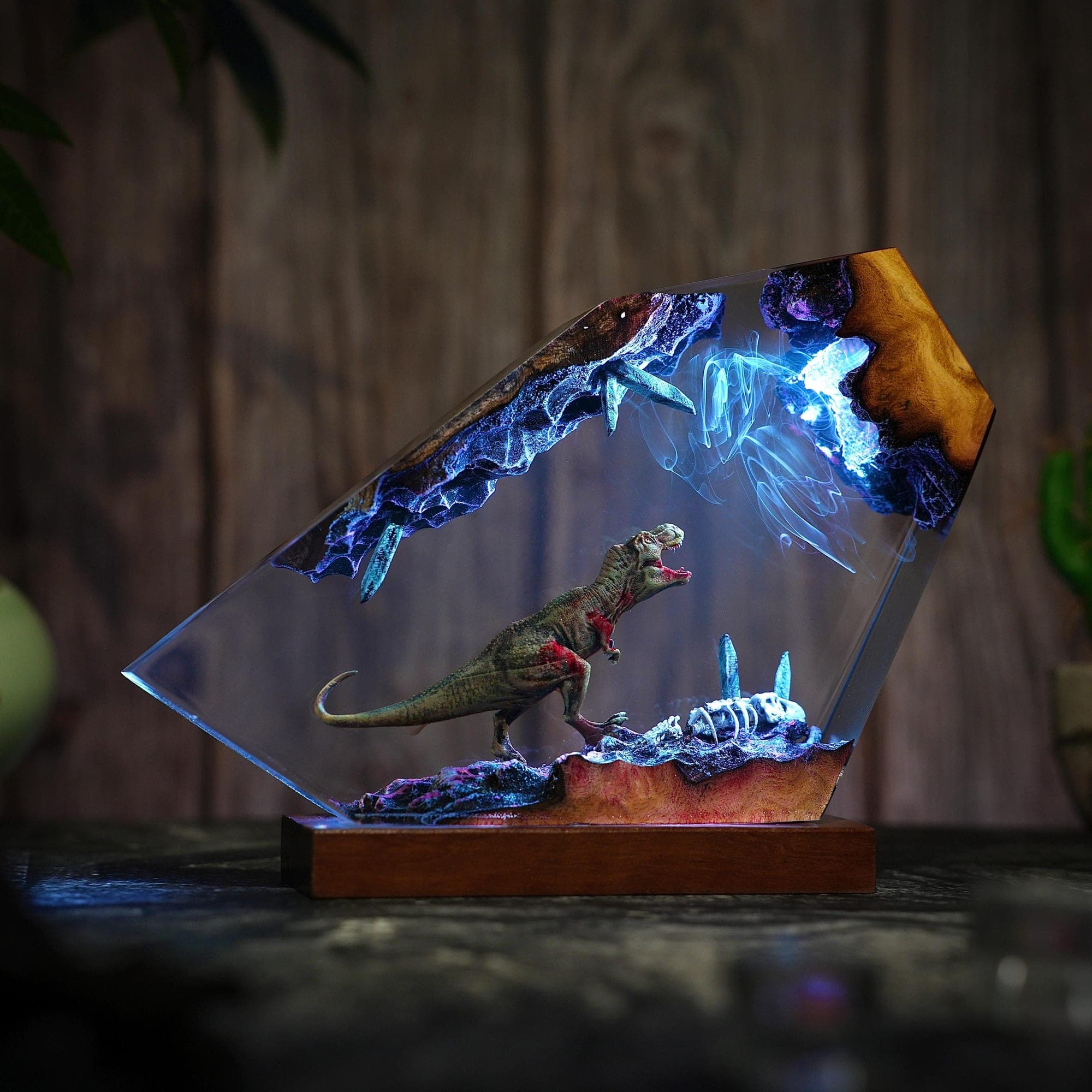 T-Rex Cave Diorama Epoxy Resin Lamp