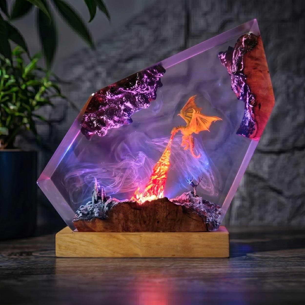 Fire-Breathing Dragon Resin Night Light