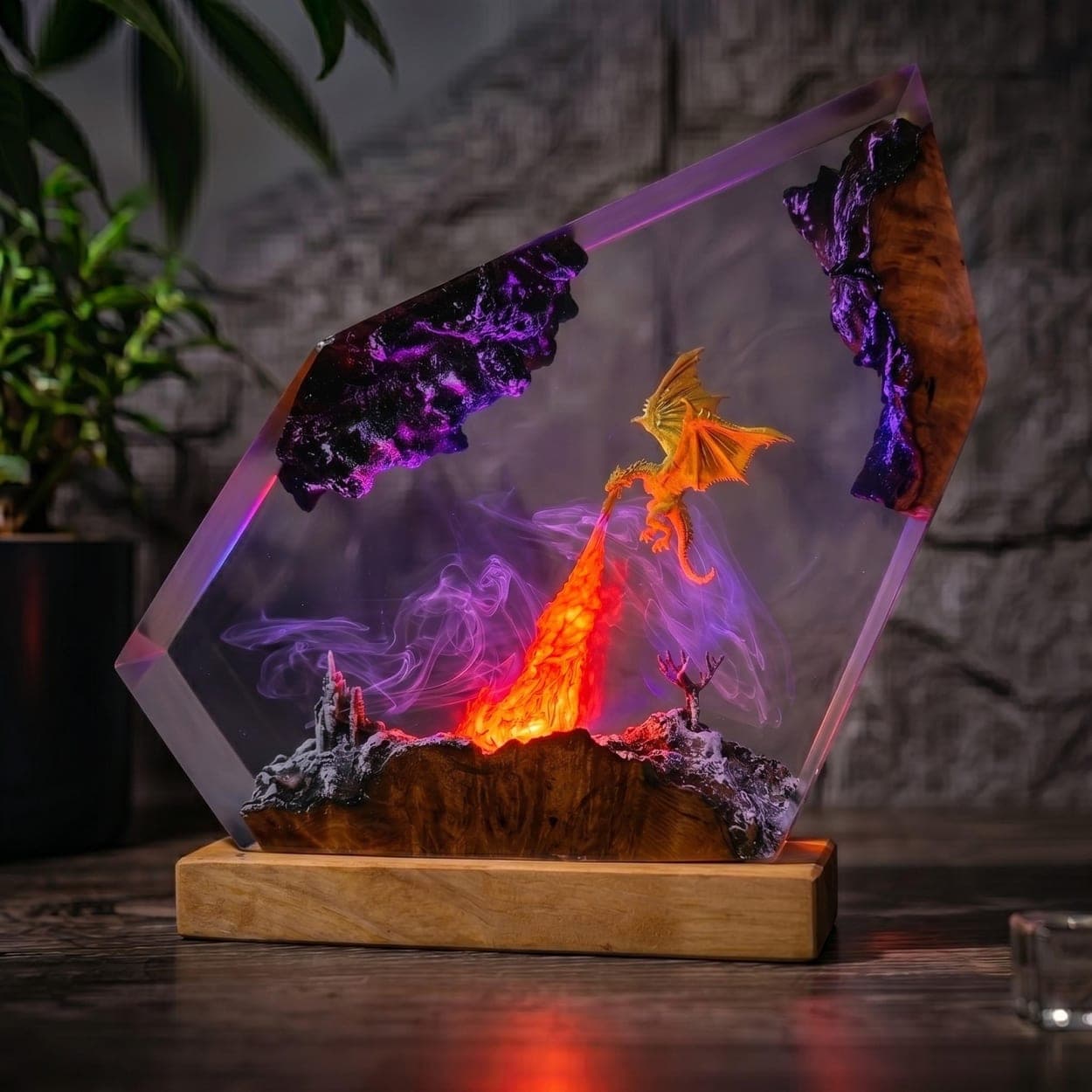 Fire-Breathing Dragon Resin Night Light