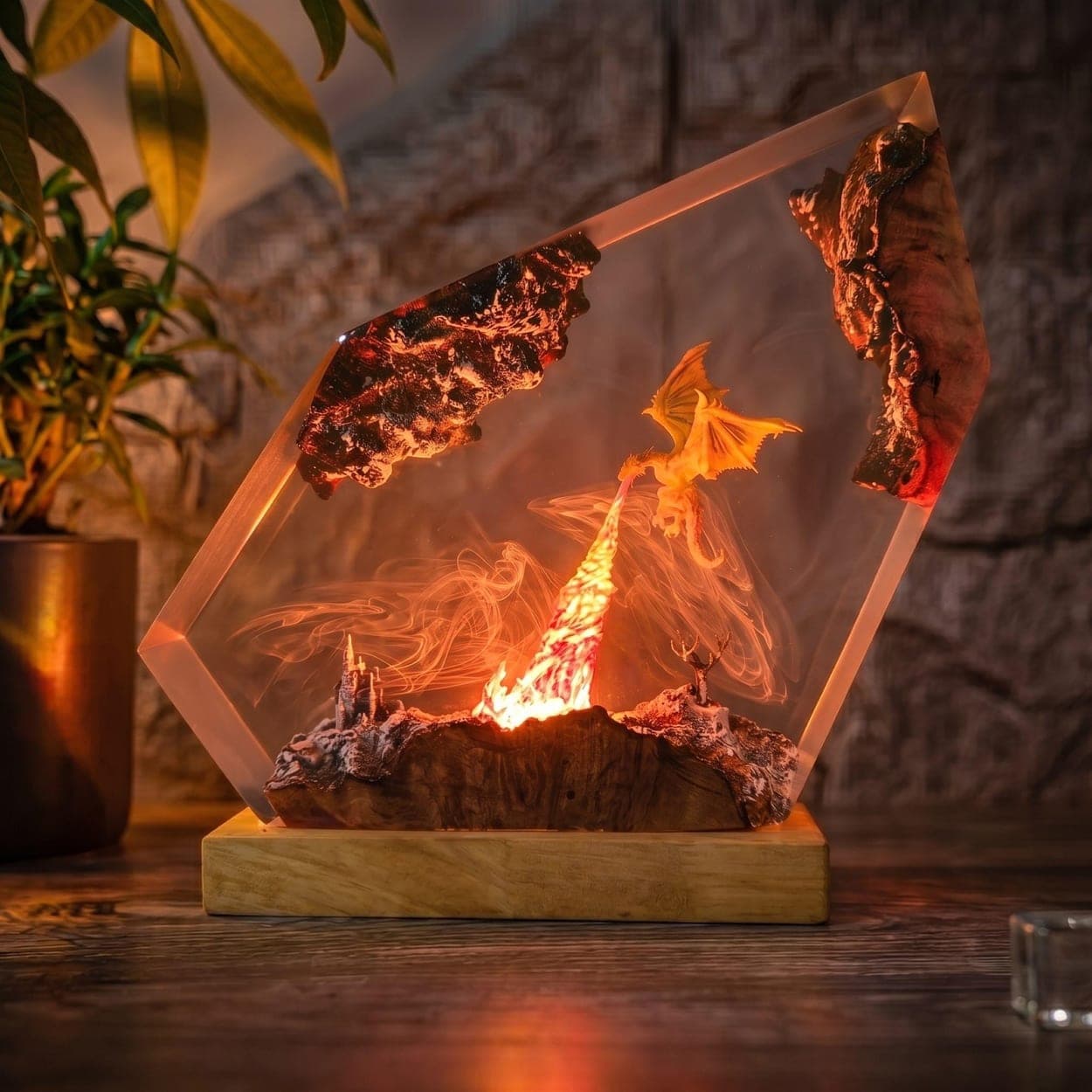 Fire-Breathing Dragon Resin Night Light
