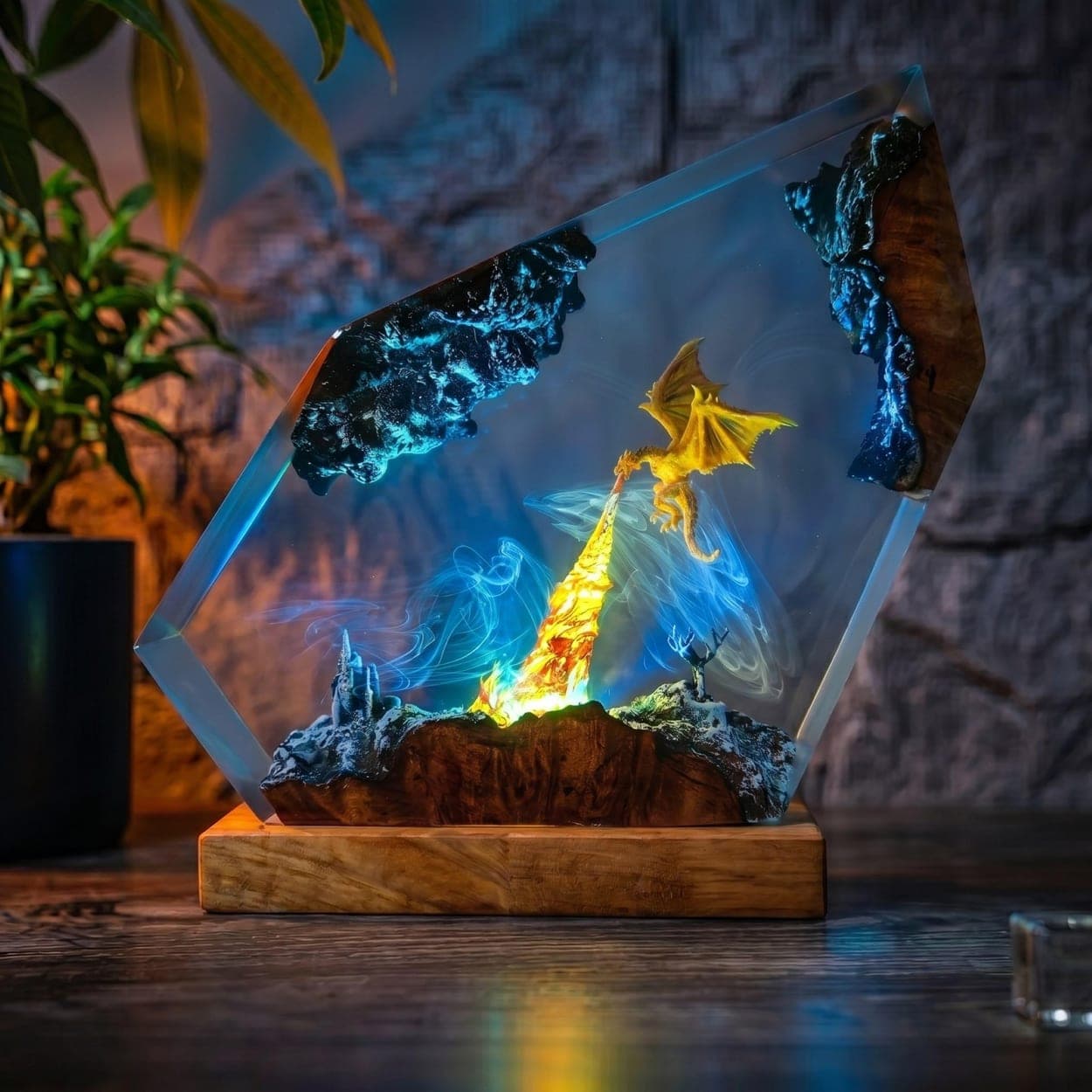 Fire-Breathing Dragon Resin Night Light