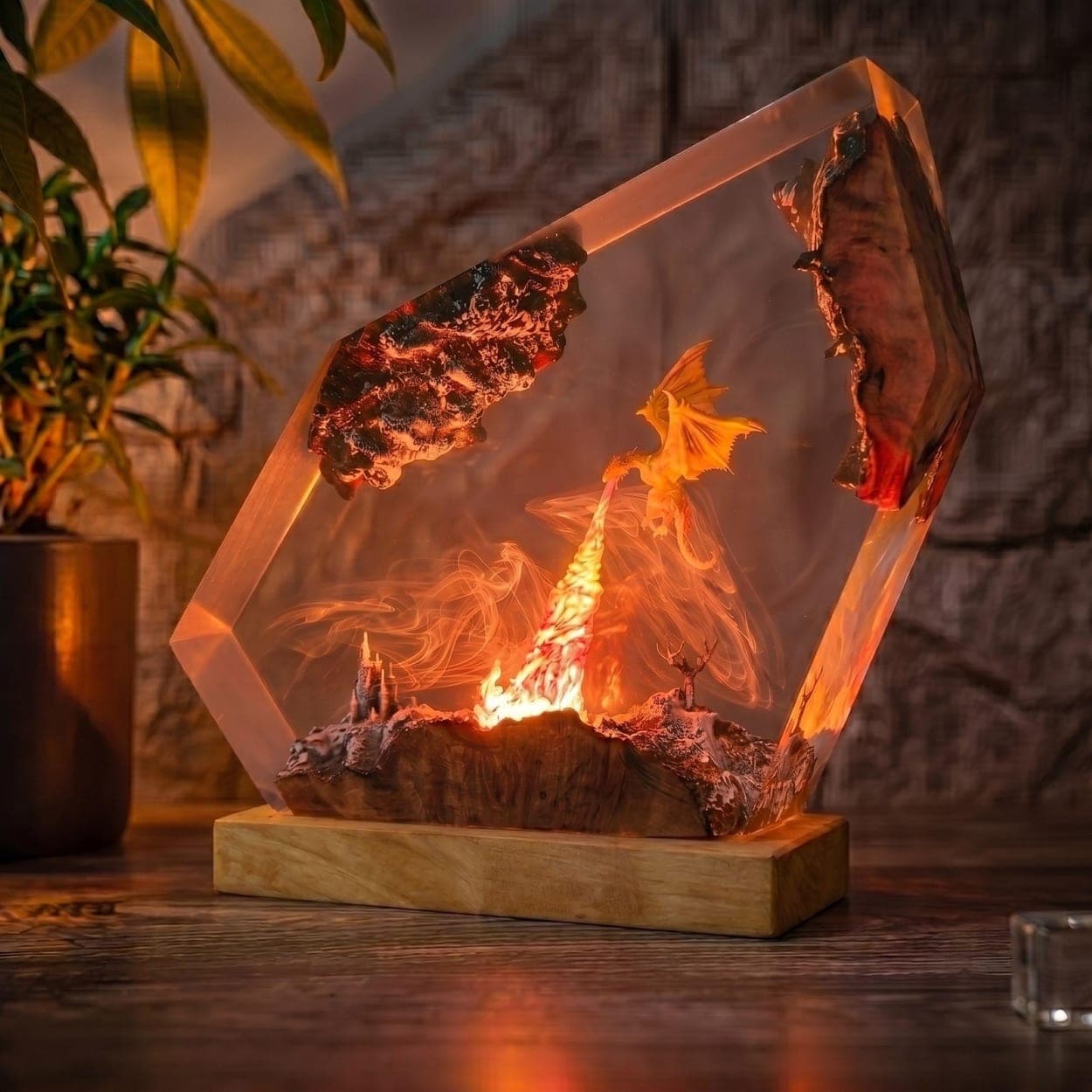 Fire-Breathing Dragon Resin Night Light
