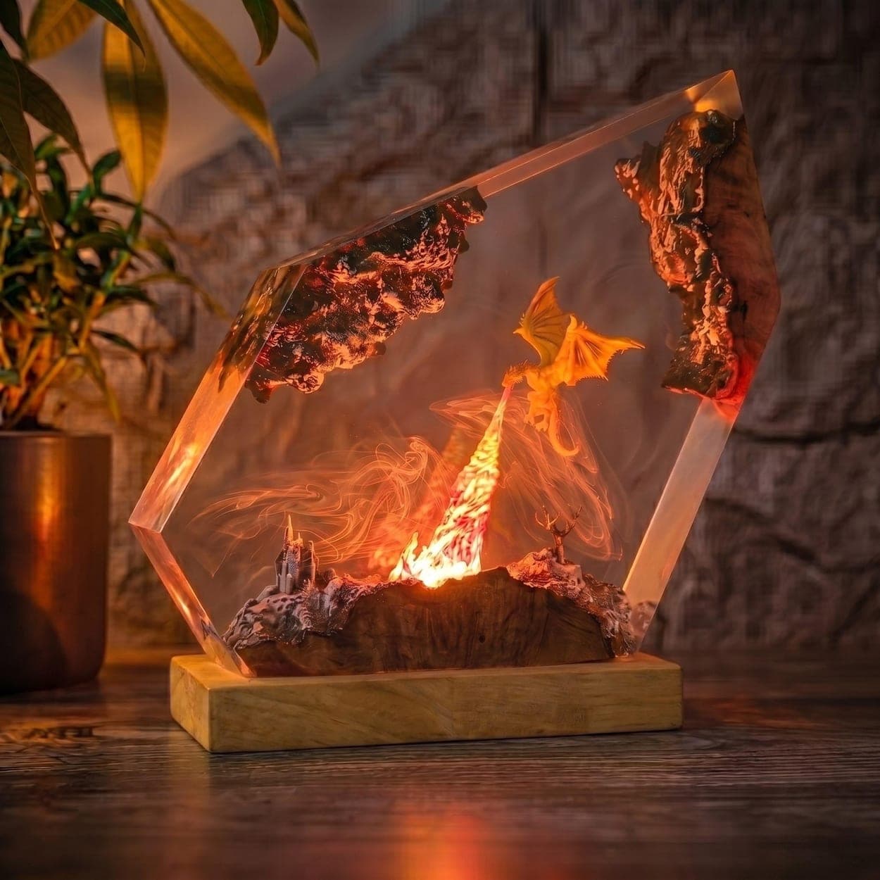 Fire-Breathing Dragon Resin Night Light
