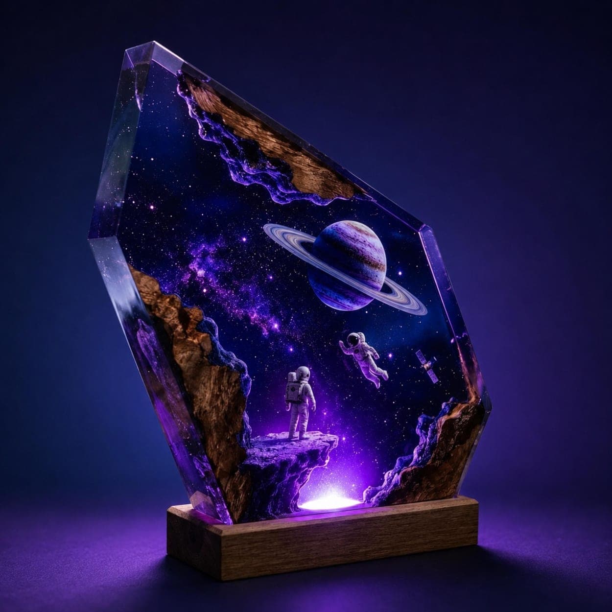 Astronaut Space Exploration Epoxy Resin Night Light