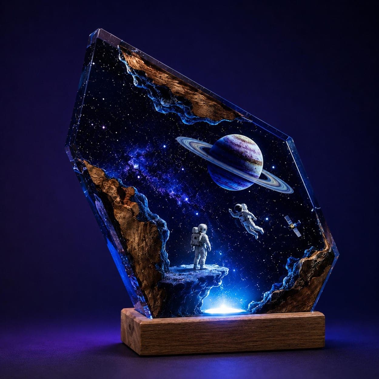 Astronaut Space Exploration Epoxy Resin Night Light