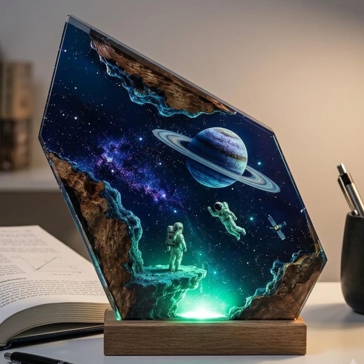 Astronaut Space Exploration Epoxy Resin Night Light