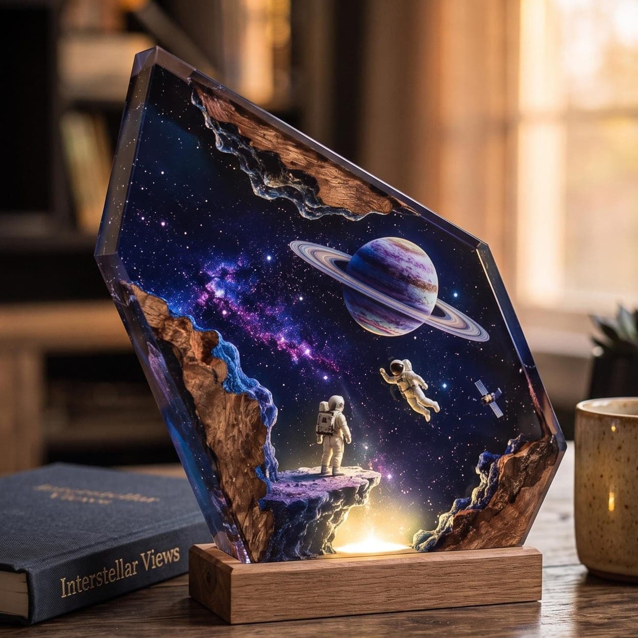 Astronaut Space Exploration Epoxy Resin Night Light
