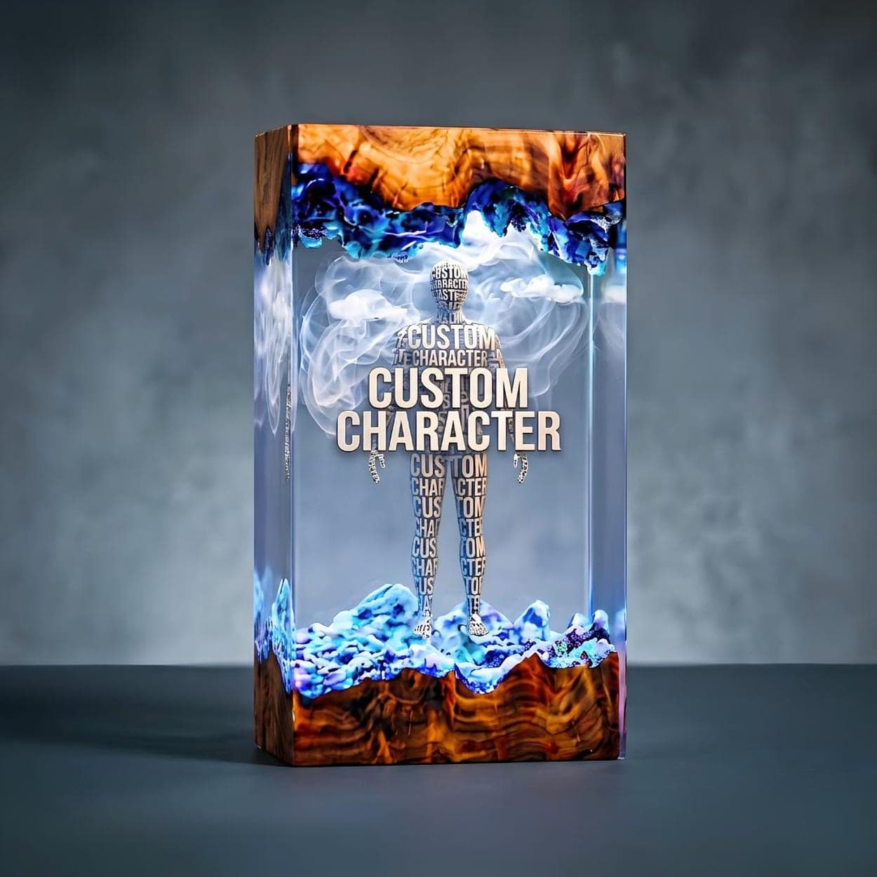 Custom Career Figure Wood and Epoxy Resin Night Light