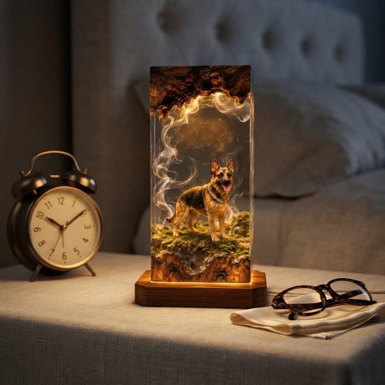 Custom 3D Pet Portrait Epoxy Resin Lamp