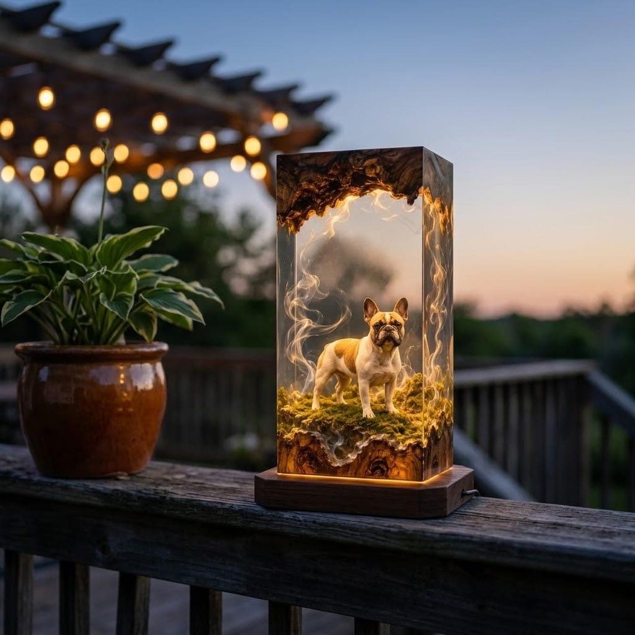 Custom 3D Pet Portrait Epoxy Resin Lamp