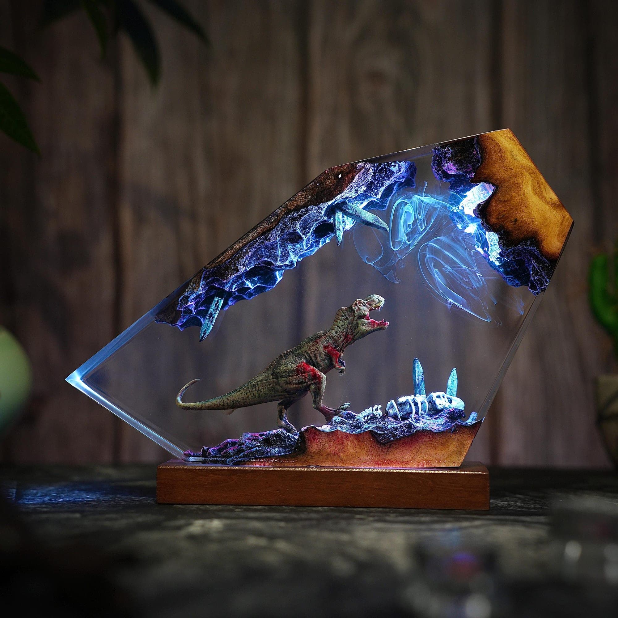 T-Rex Cave Diorama Epoxy Resin Lamp