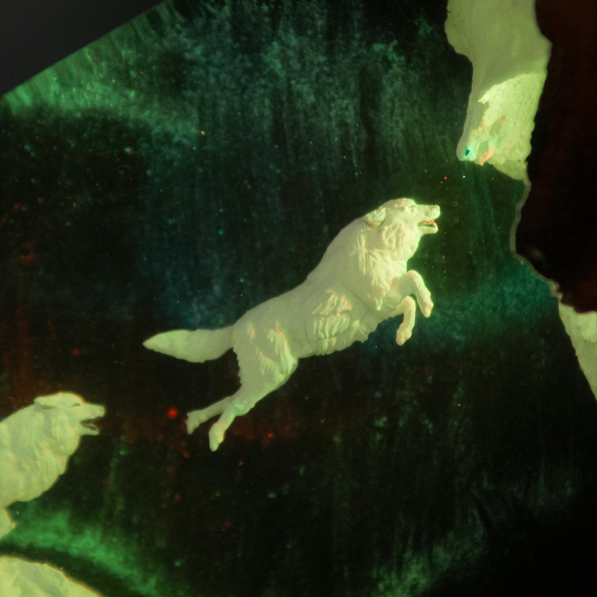 Wolf Pack Aurora Borealis Resin Night Light