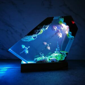 Fire Dragon and Ice Dragon Resin Lamp