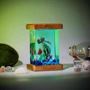 Deep-sea Diver with Air Hose Resin Lamp