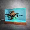 Giant Octopus Fights With Meg Fish Resin Lamp (10)
